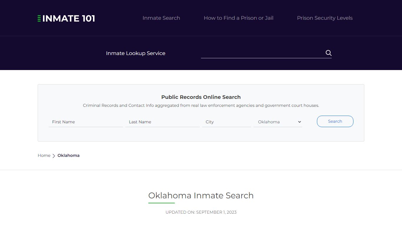 Oklahoma Inmate Search – Oklahoma Department of Corrections Offender Lookup